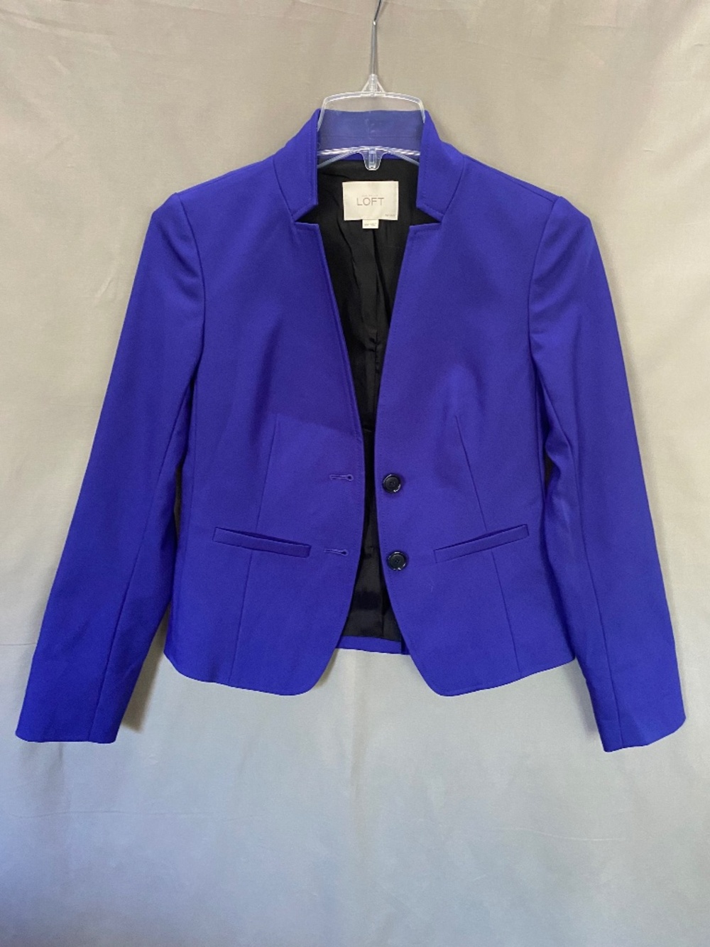 Ann Taylor LOFT Petite Notched Collar Blazer in Royal Purple Size 00P (new)